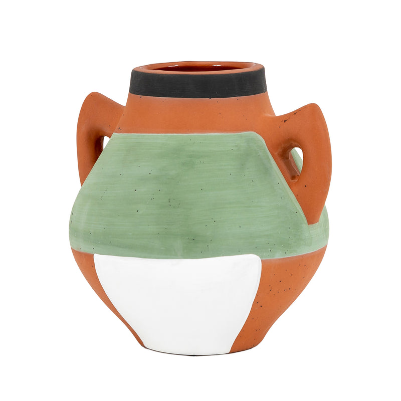 Abstract Terracotta Vase - Round Pot