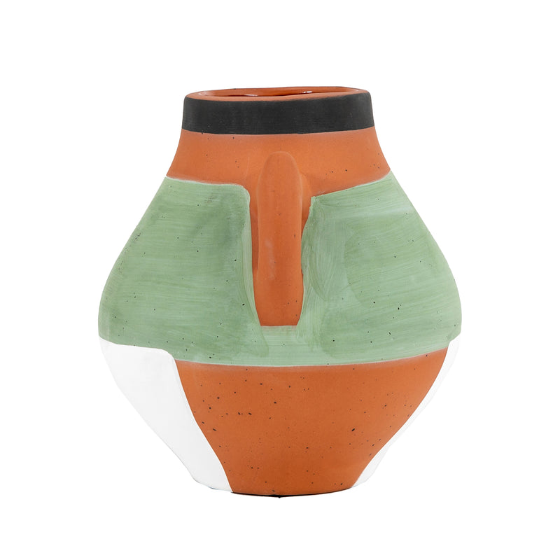 Abstract Terracotta Vase - Round Pot