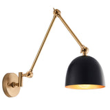 Antique Brass & Black Wall Lamp