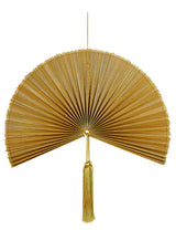 Bamboo Fan Wall Hanging Decor - Gold