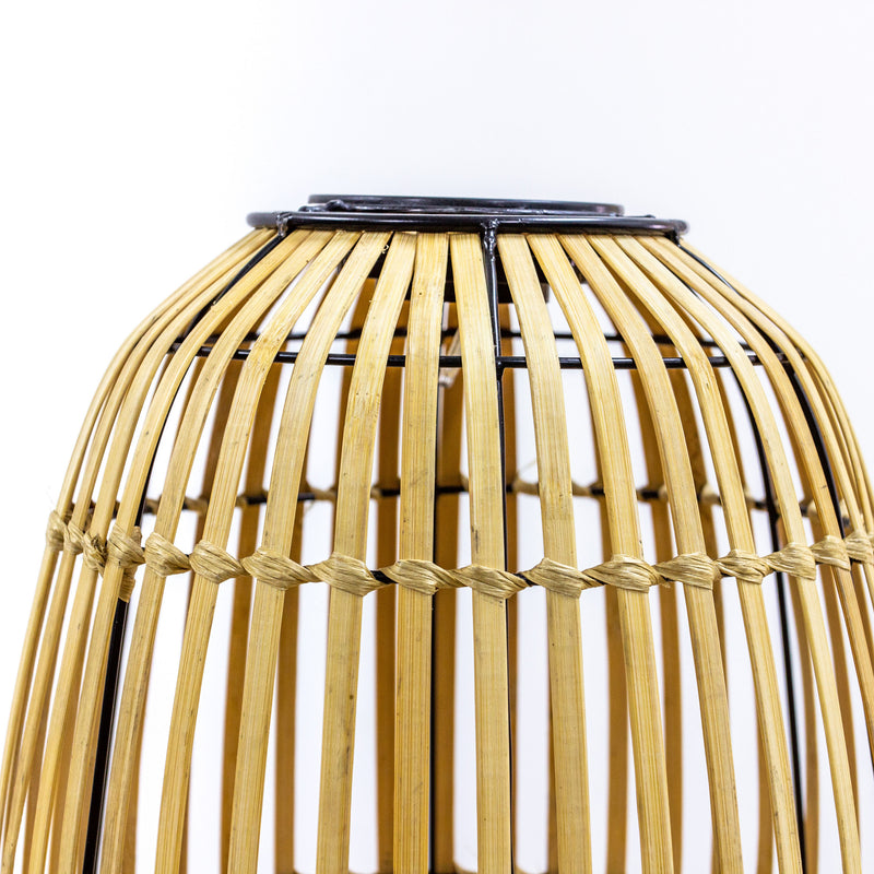 Bamboo Outdoor LED Solar Lanterns - Natural