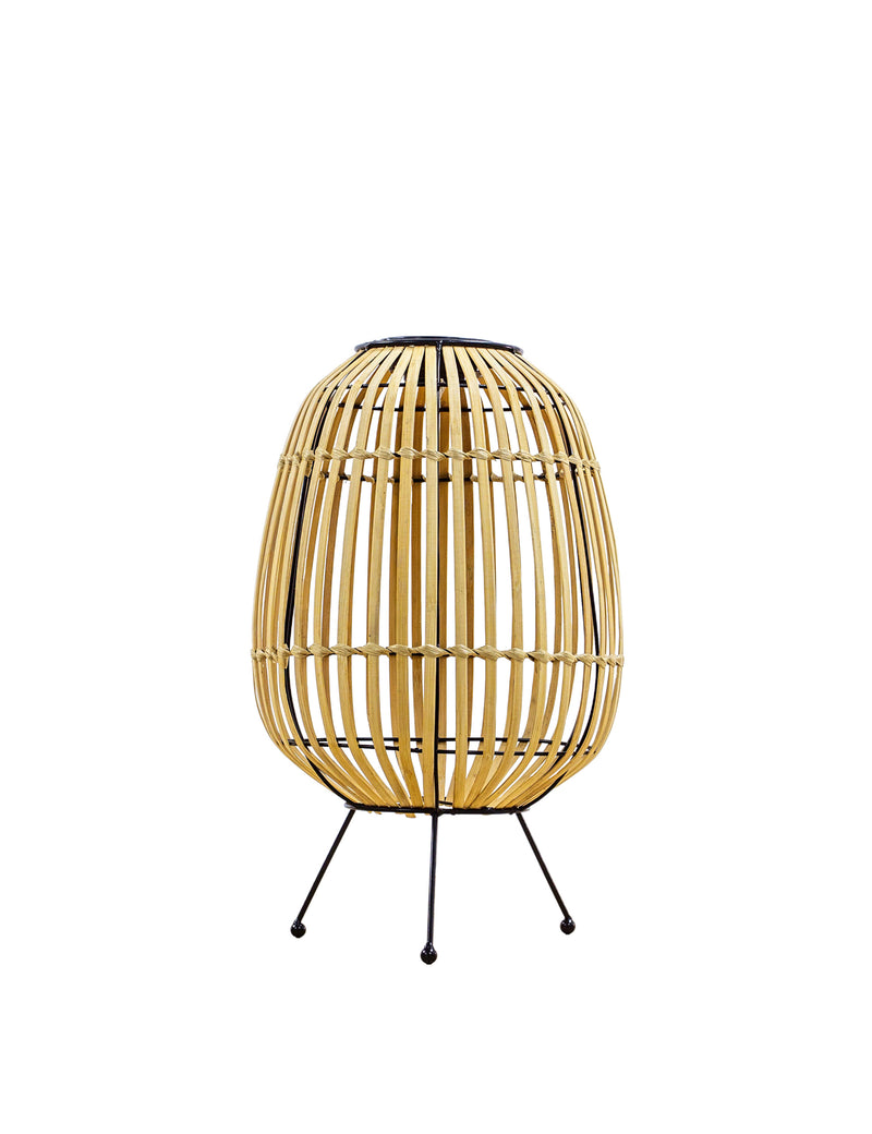 Bamboo Outdoor LED Solar Lanterns - Natural Small