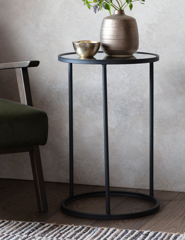 Black Cage Side Table