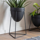 Black Cone Planter With Stand