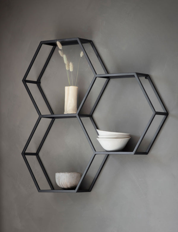 Black Honeycomb Display Shelf