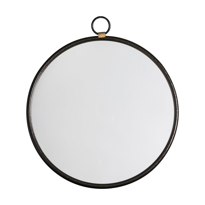 Black Simple Round Mirror