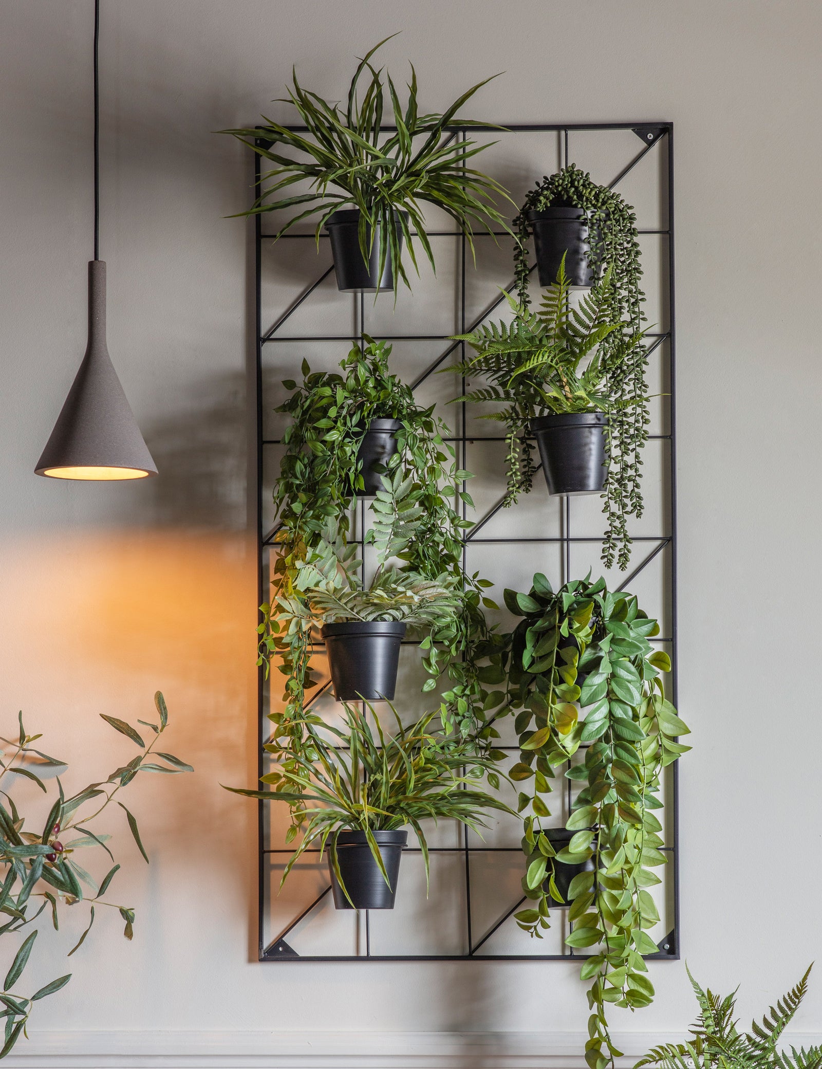 vertical garden hanging planter Black Slim Vertical Garden Wall Planter – The Den & Now