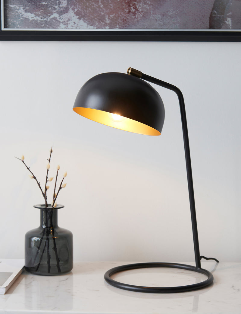 Black & Black & Brass Desk Lamp