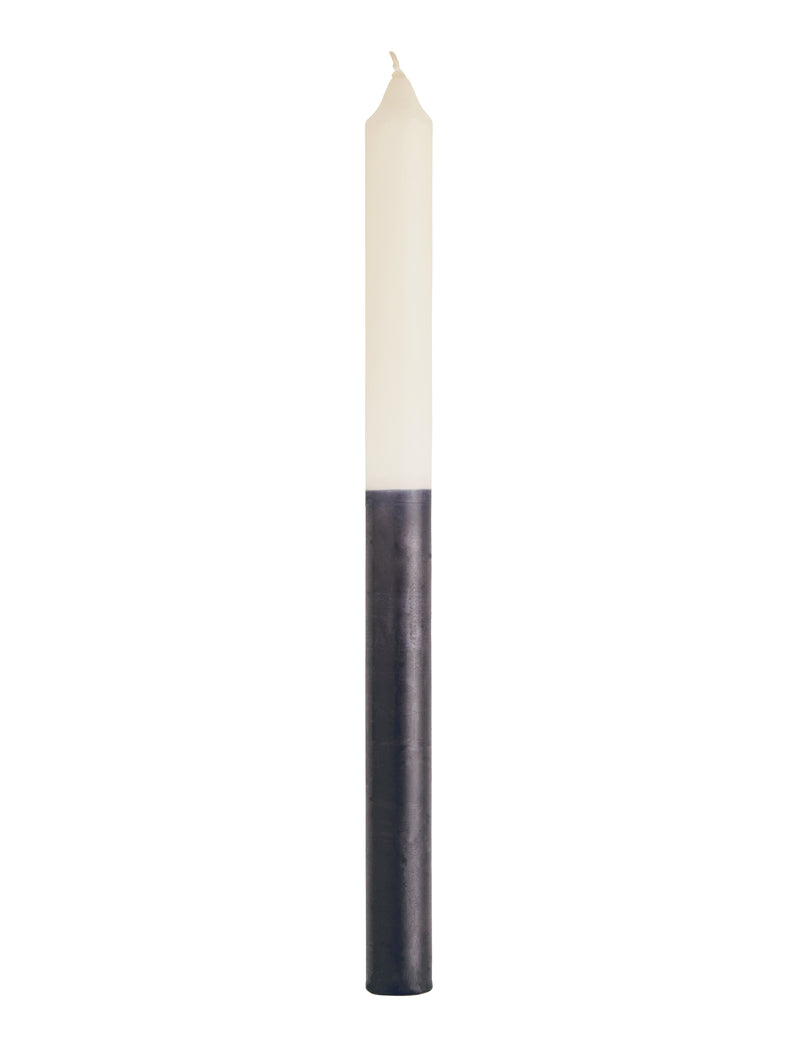 Black & Ivory Two-Toned Dinner Candle