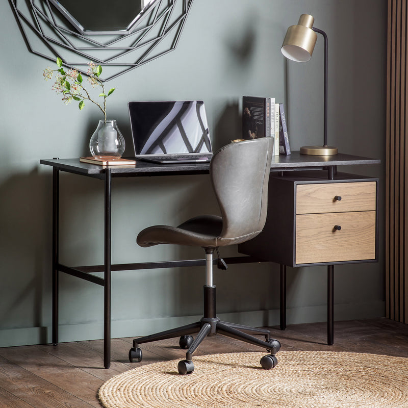 Charcoal Grey Swivel Desk Chair – The Den & Now