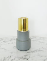 Concrete & Gold Candlestick - Stacked