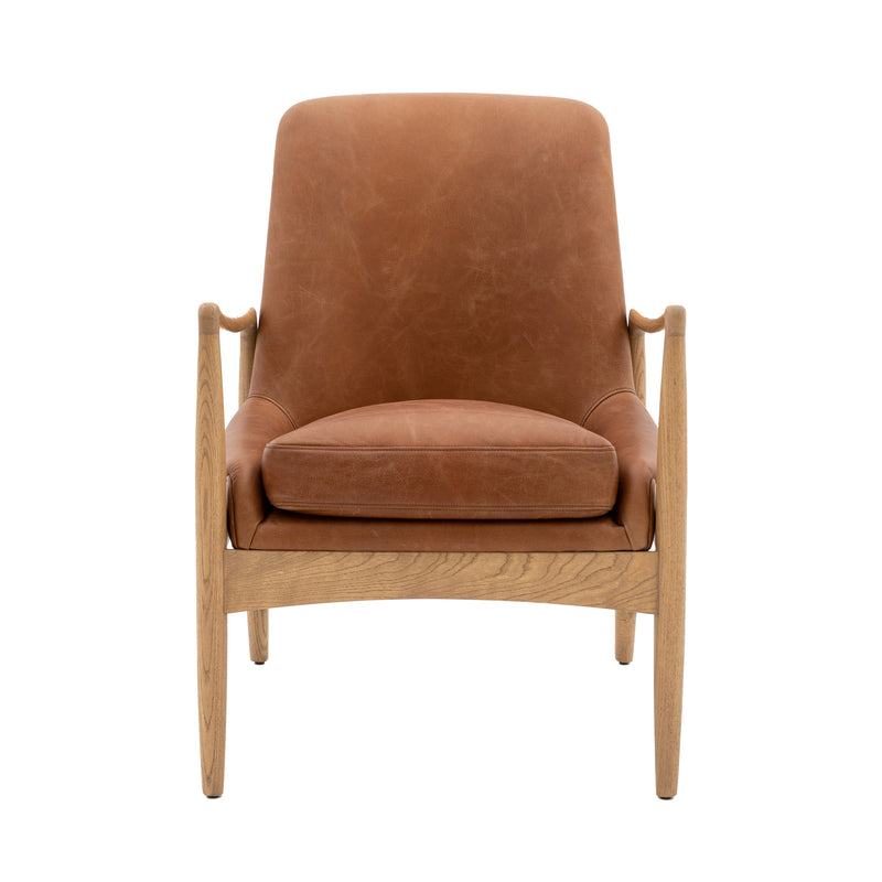Elin Brown Leather Armchair