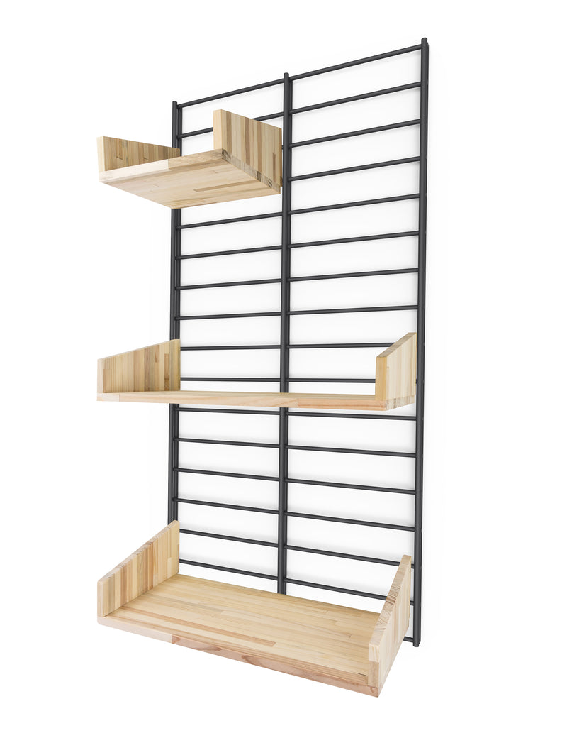Fency Reclaimed Small Wall Storage Shelving Unit - Black - Pallet Shelves