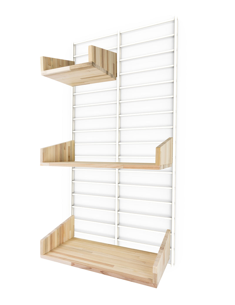 Fency Reclaimed Small Wall Storage Shelving Unit - White - Pallet Shelves