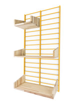 Fency Reclaimed Small Wall Storage Shelving Unit - Yellow - Pallet Shelves