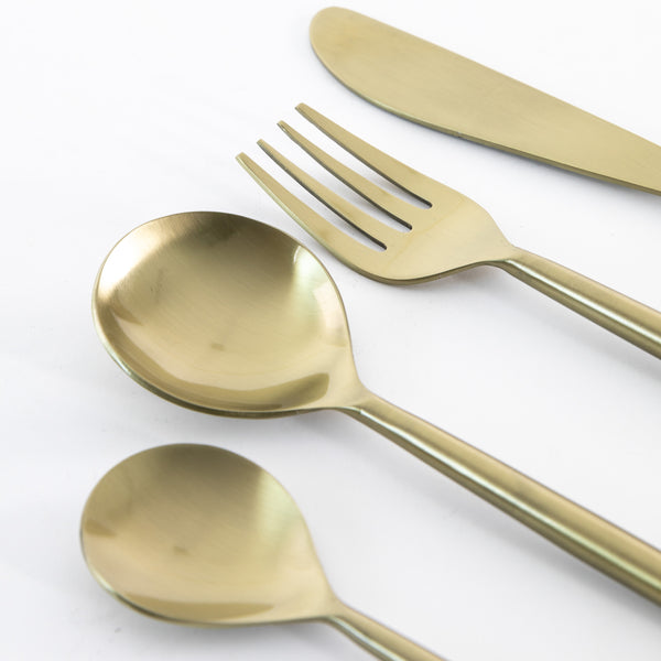 Gold Cutlery Set 16 Piece
