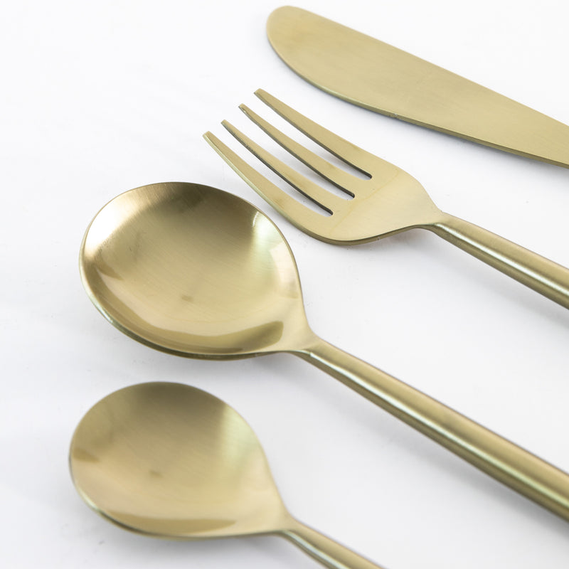 Gold Cutlery Set 16 Piece