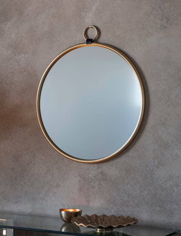 Gold Simple Round Mirror