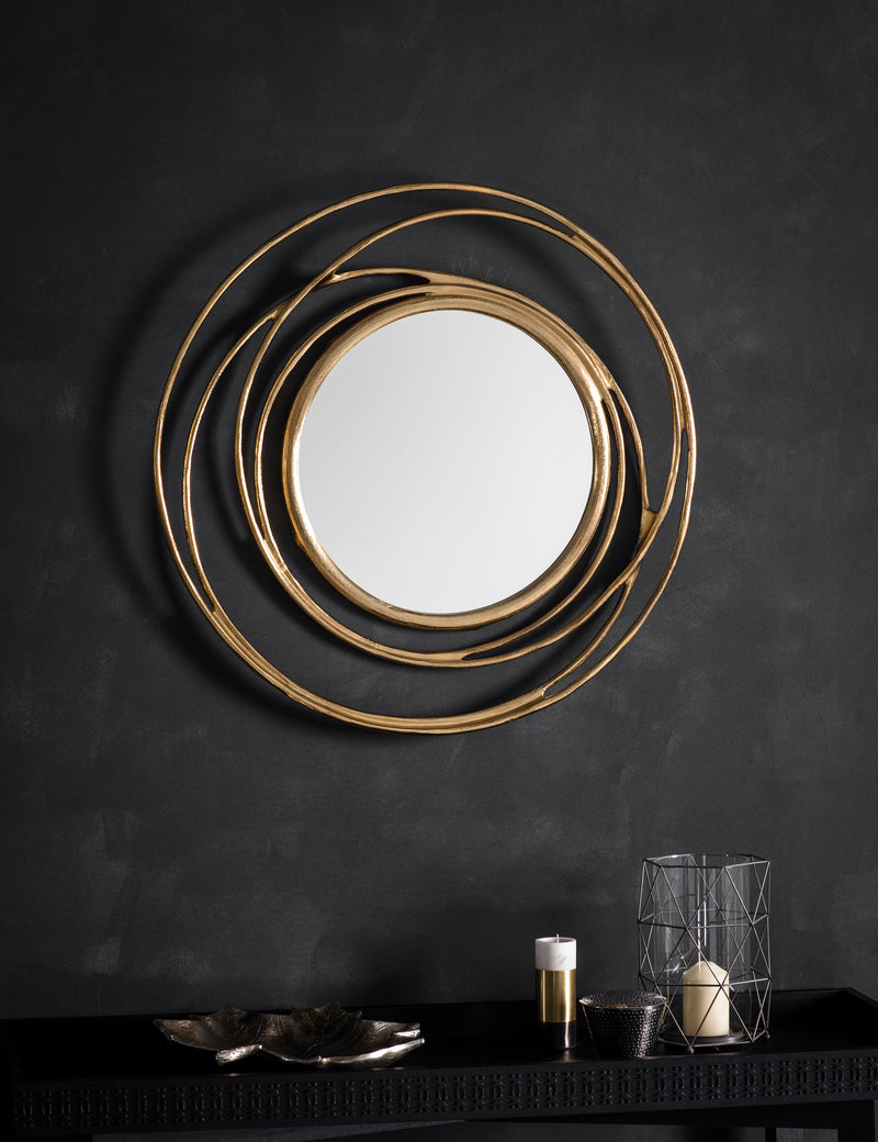 Gold Spiral Round Mirror