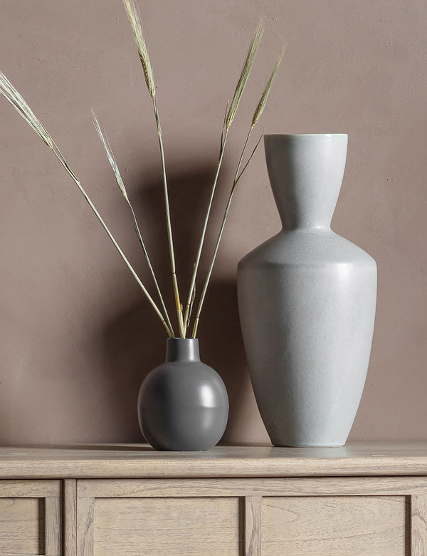 Grey Round Small Vase