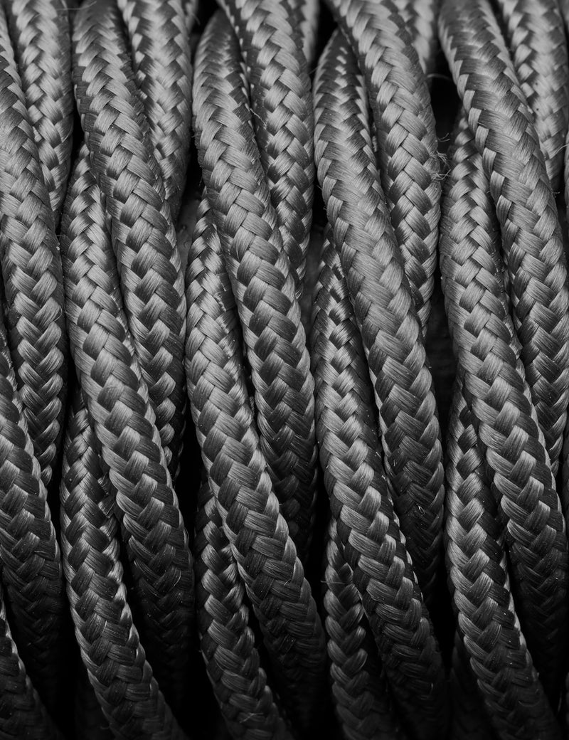 Grey Twisted Three-Core Braided Fabric Flex by Industville