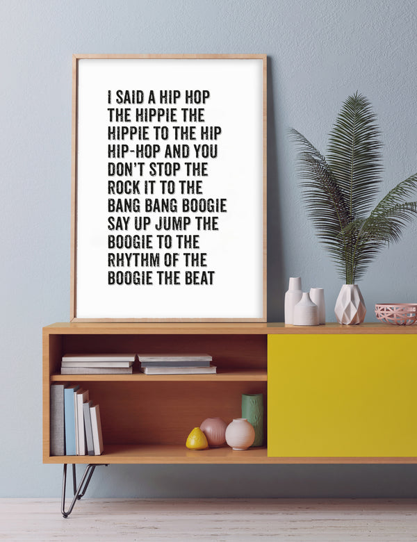 Hip Hop Lyric Typography Print