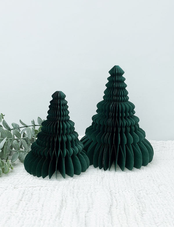 Honeycomb Green Paper Standing Trees (Pack of Two)