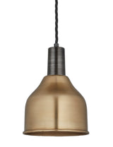 Industrial Brass Sleek Cone Pendant Light by Industville - Pewter Holder