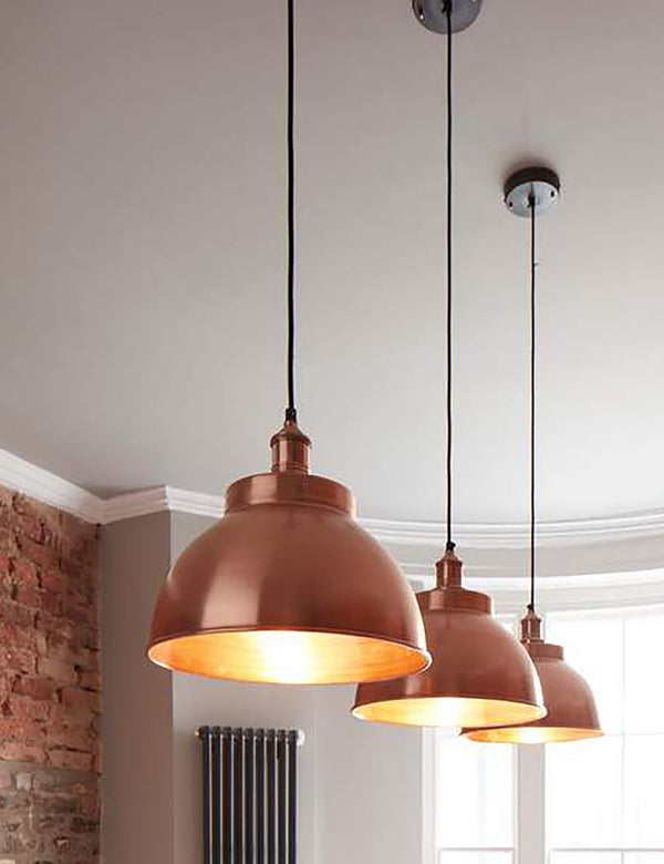 Industrial Brooklyn Dome Copper Pendant Light by Industville