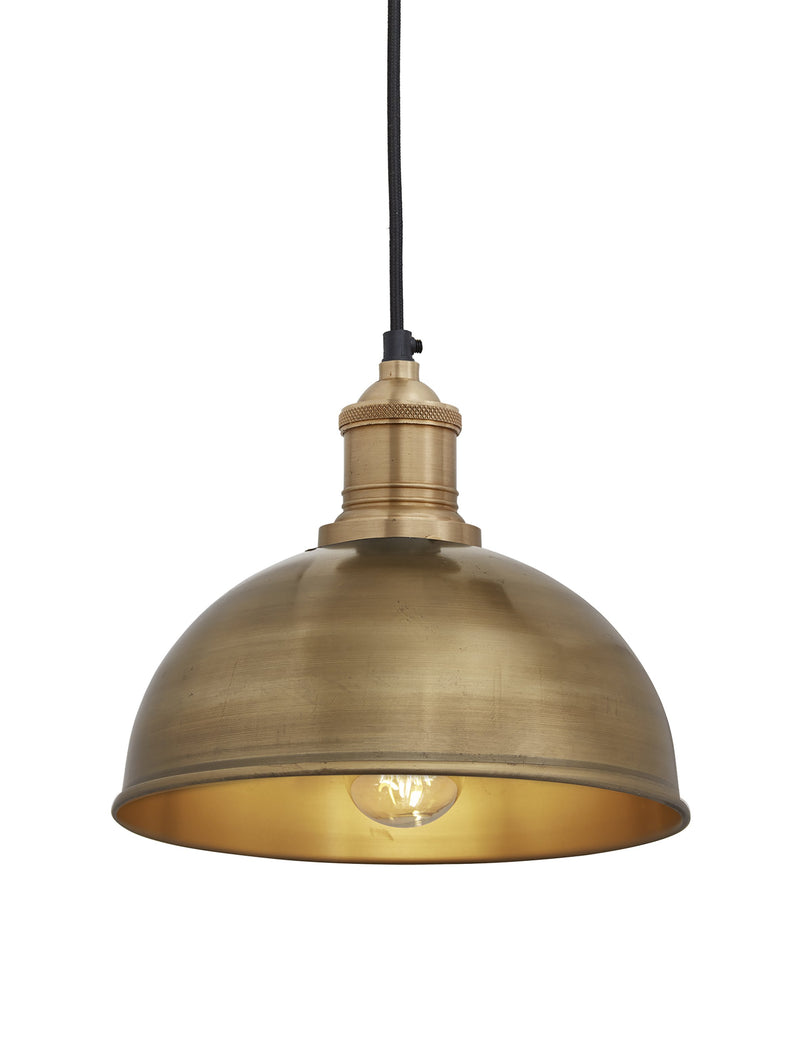 Industrial Brooklyn Small Dome Brass Pendant Light by Industville