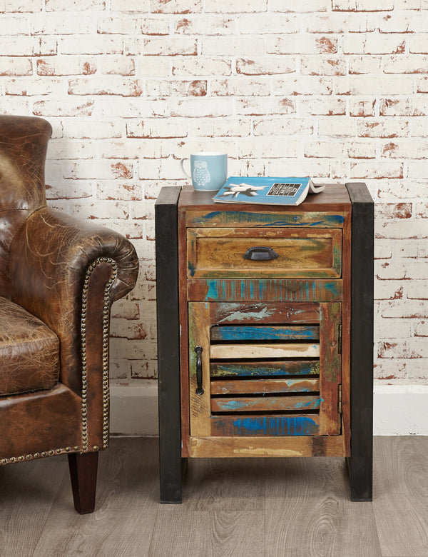 Industrial Reclaimed Side Table Cabinet