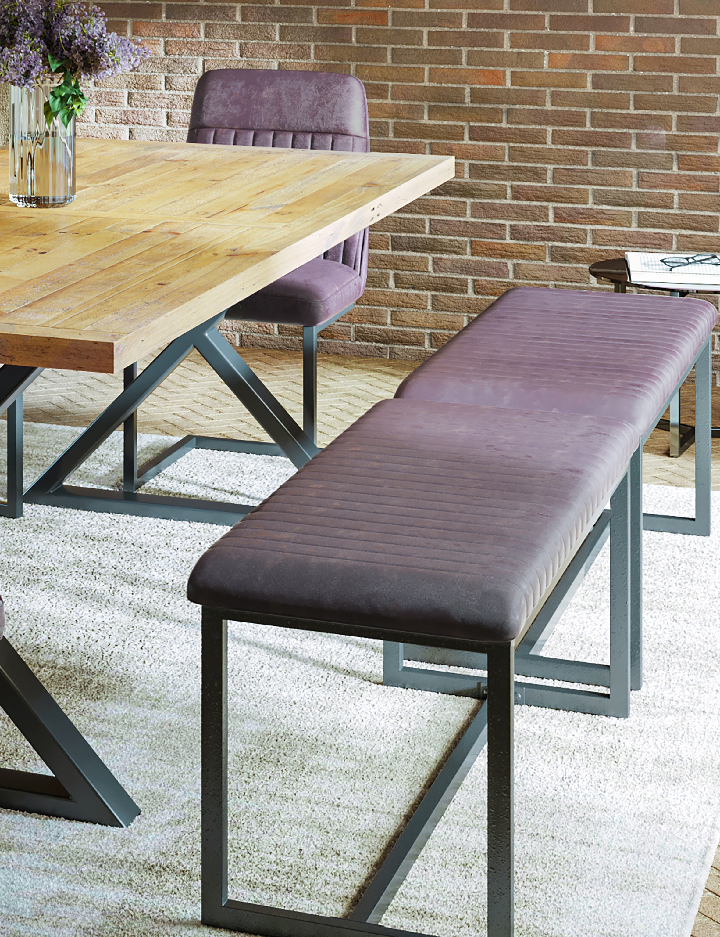 Industrial Rustic Brown Bench – The Den & Now