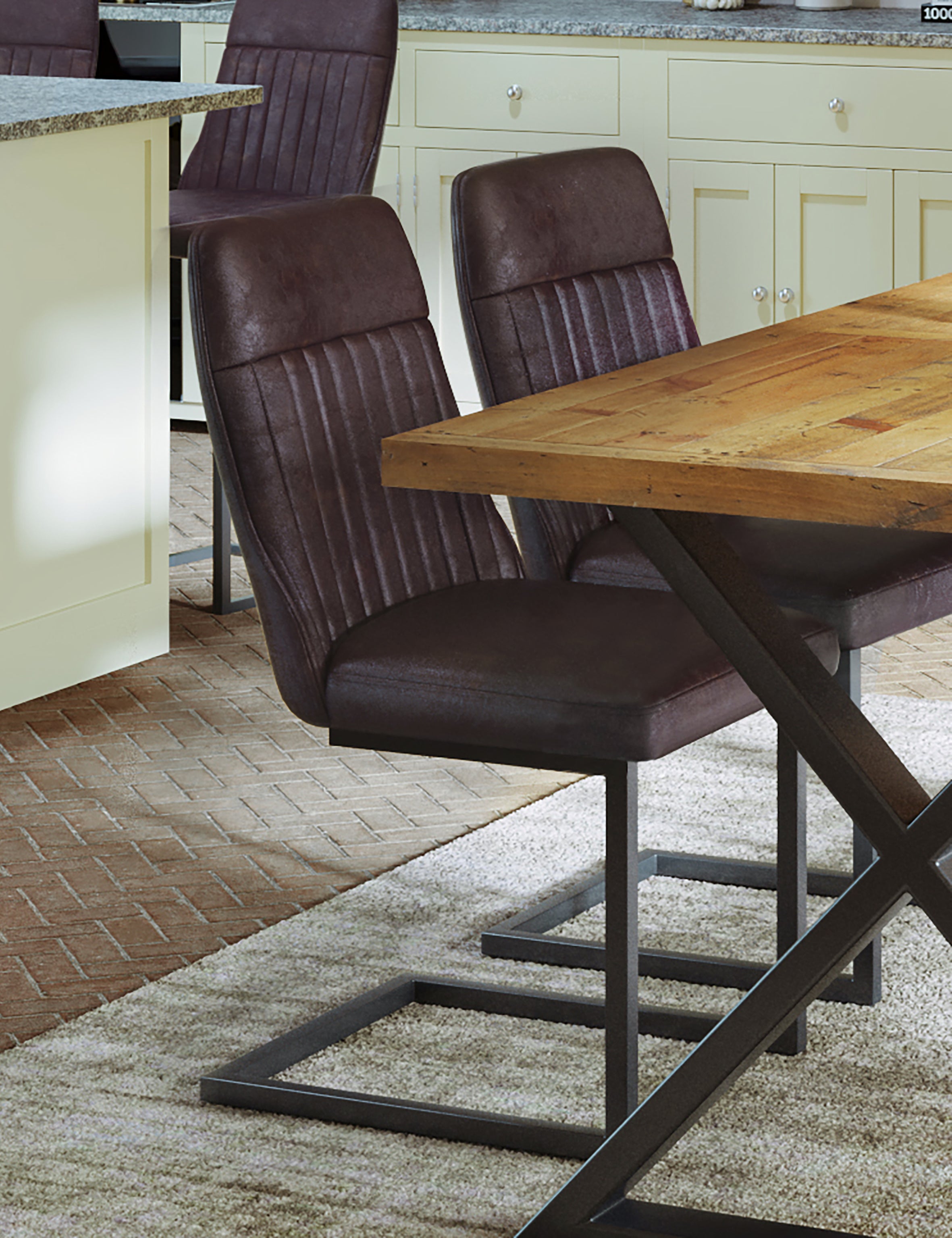 Industrial Rustic Brown Dining Chairs (Pair) – The Den & Now