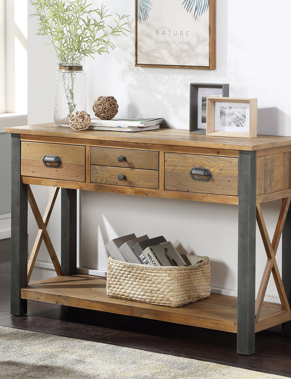 Industrial Rustic Console Table