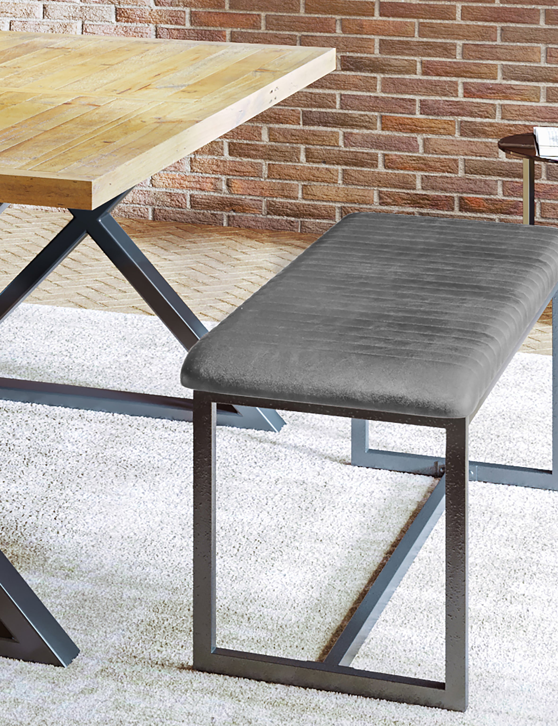 Industrial Rustic Grey Bench – The Den & Now