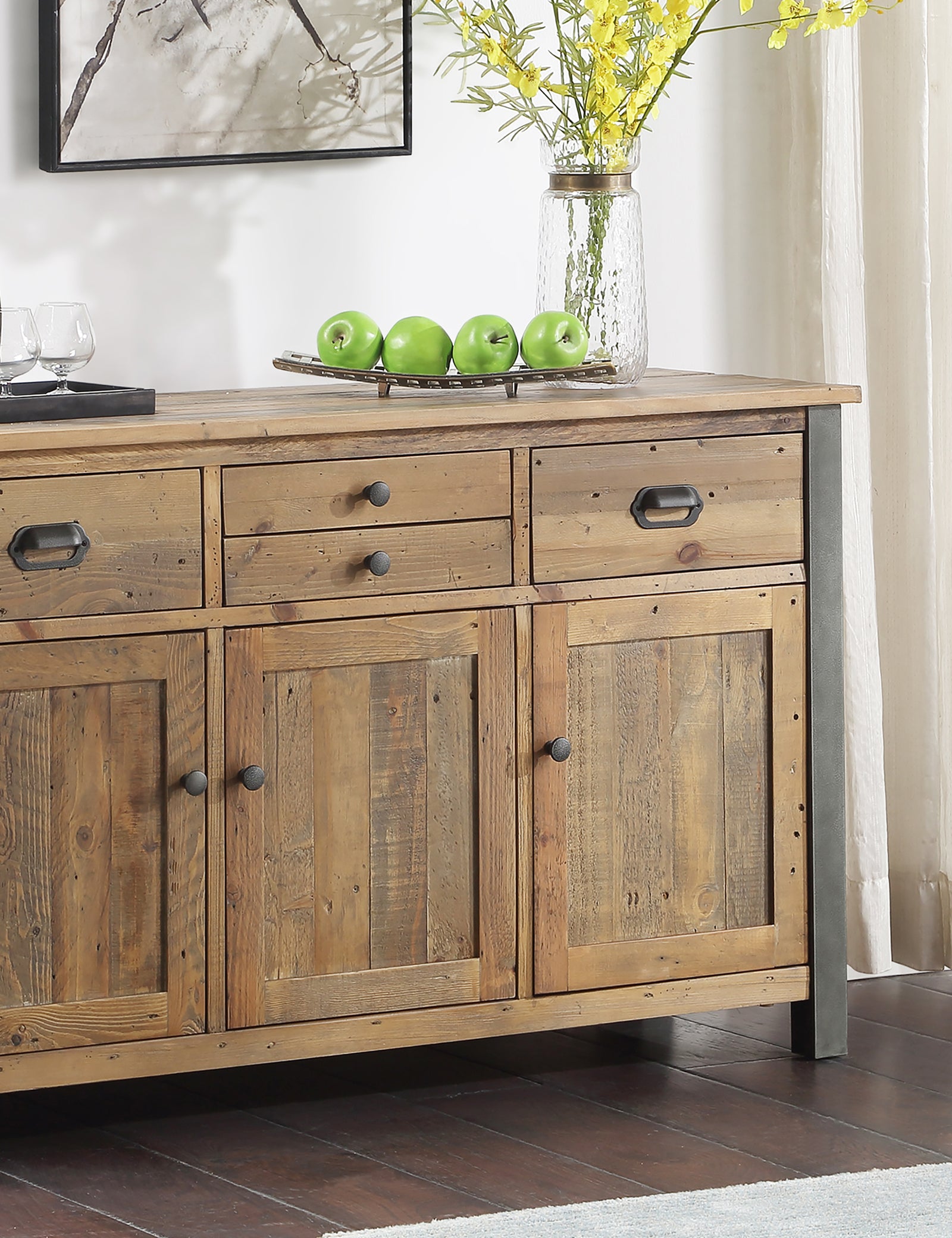 Rustic Sideboard Solid Mahogany Sideboard 200 Cm Dining Room