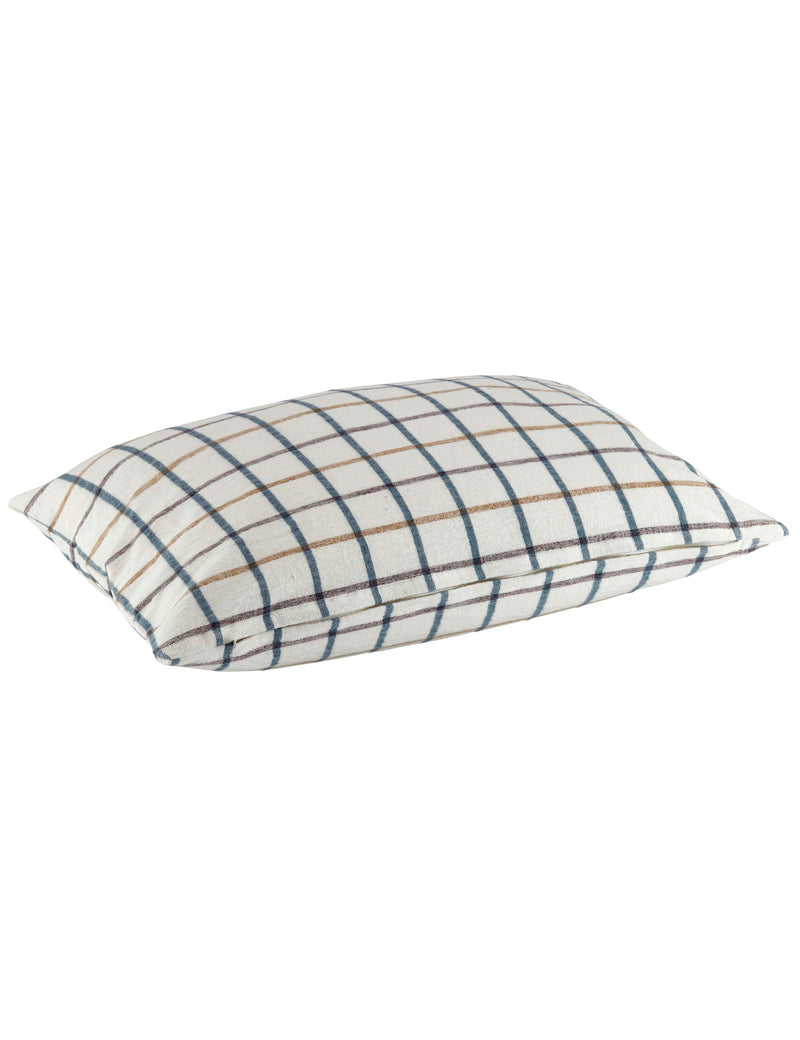 Natural Brushed Organic Cotton Checked Pillow