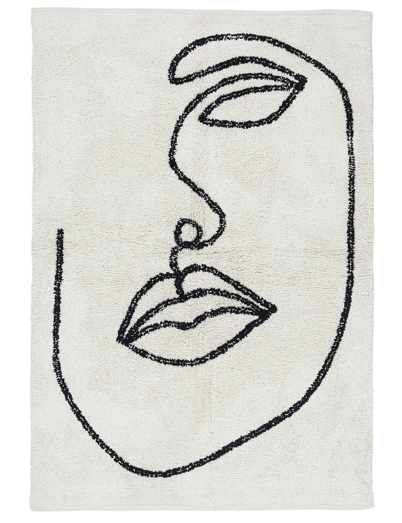 Natural Cotton Abstract Face Rug – The Den & Now
