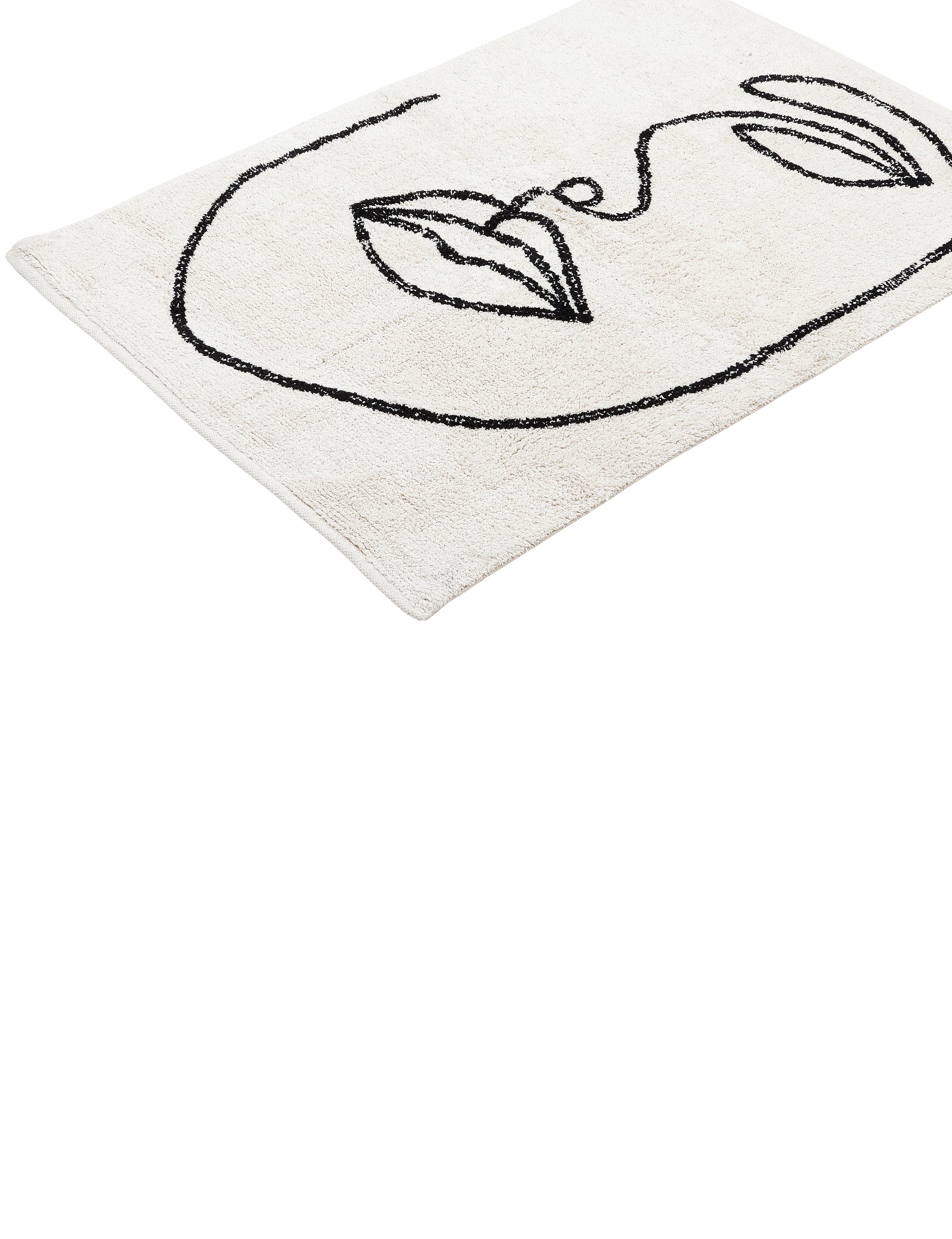 Simplistic Face Rug Natural Cotton Abstract Face Rug – The Den & Now