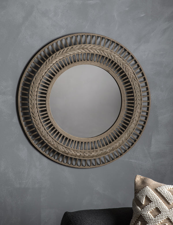 Natural Decorative Round Mirror