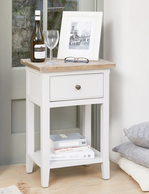 Nordic Grey Side Table With Drawer