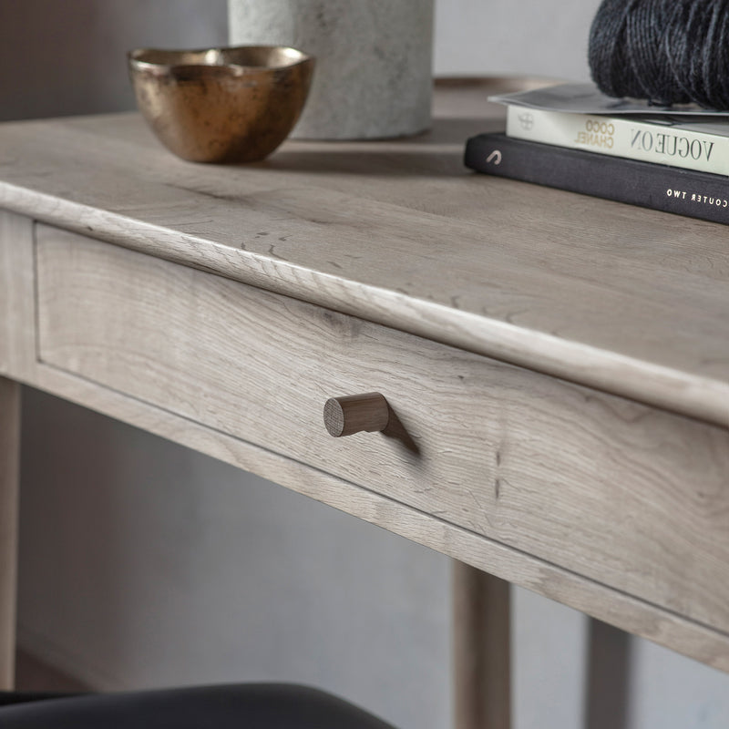Oak Grey Desk With Drawer