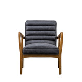 Oskar Black Leather Armchair