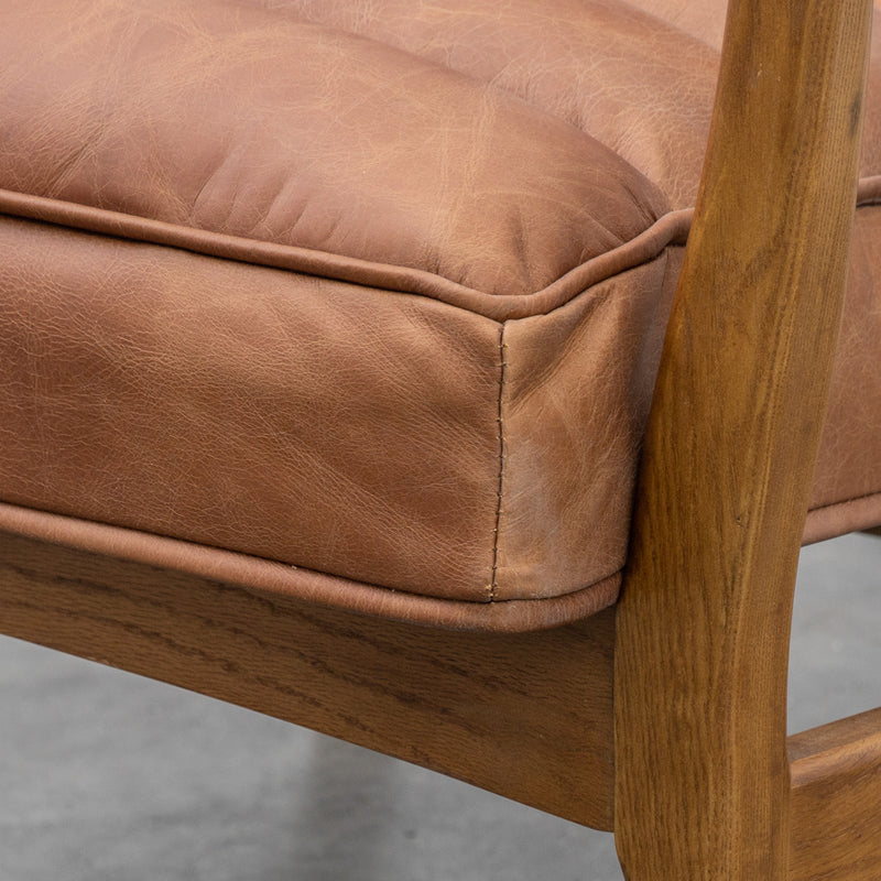 Oskar Brown Leather Sofa