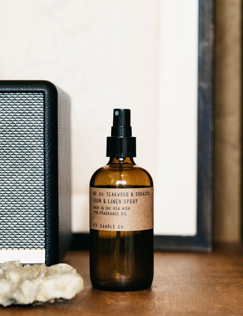 P.F. Candle Co. No. 04 Teakwood & Tobacco Room & Linen Spray
