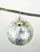 Pewter Stone Effect Glass Bauble Close Up