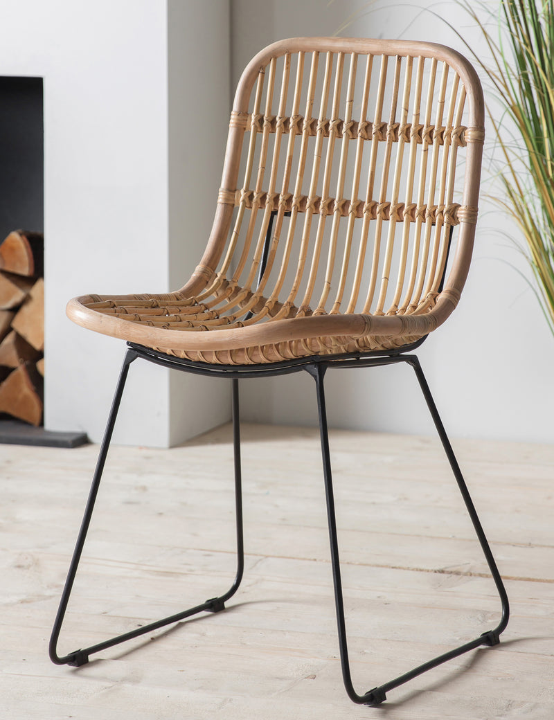 Rattan Natural Dining Chair (Pair) - Light Natural