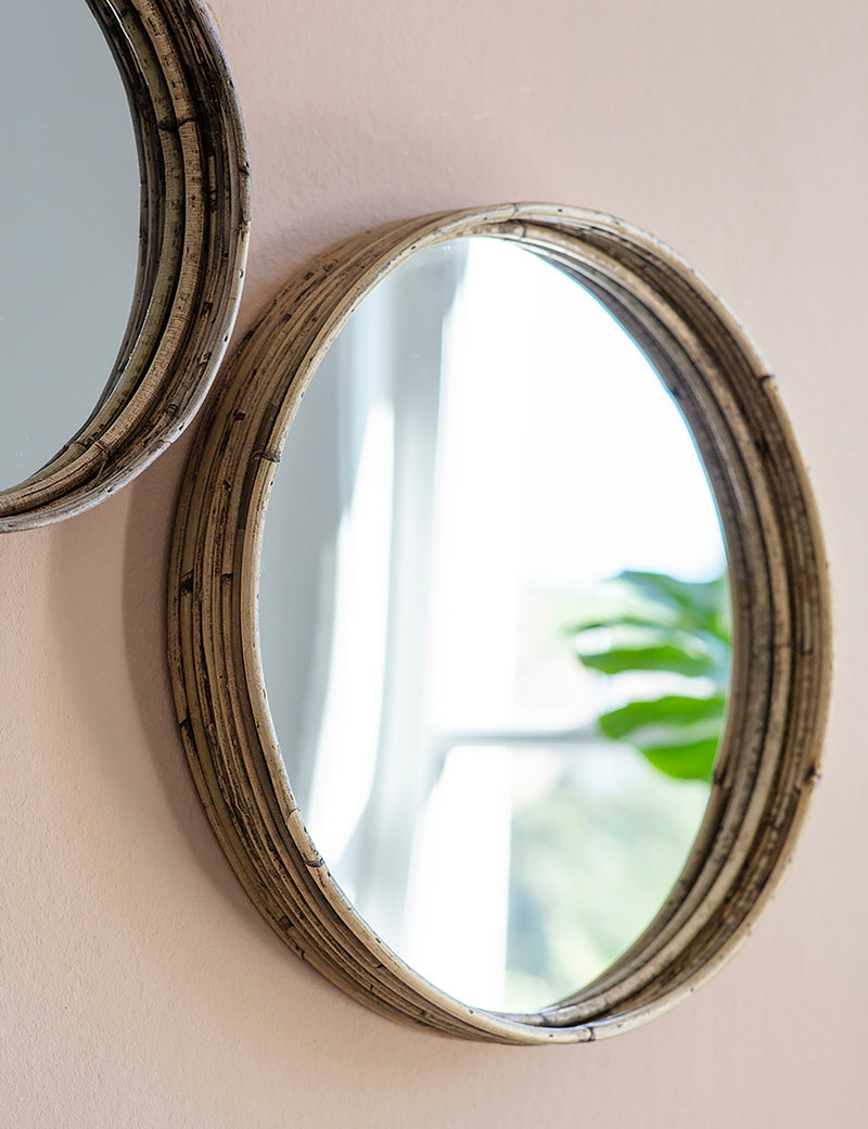 Rattan Round Mirrors (Set of Three)