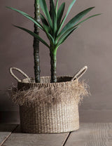 Seagrass Storage Fringed Baskets with Handles (Pair)