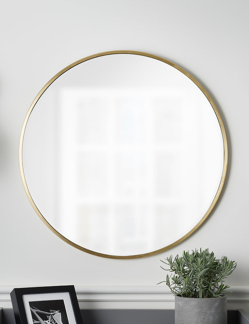 Urban Brass Round Wall Mirror by Industville